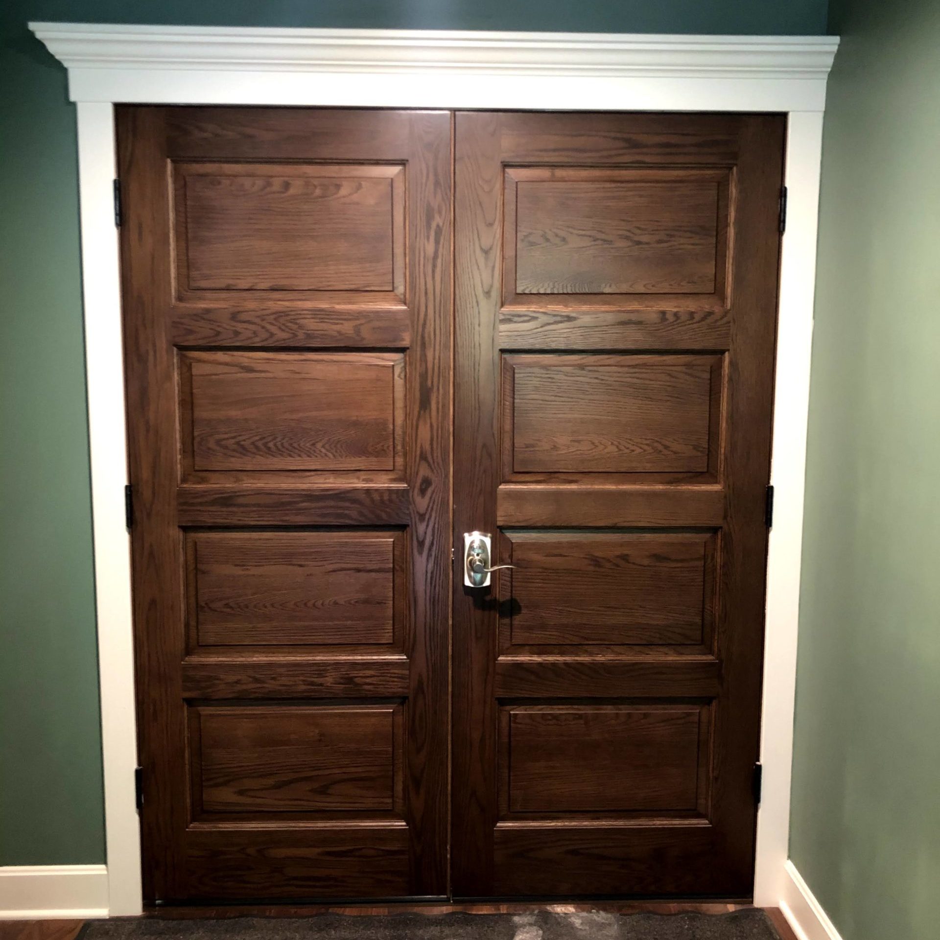 Mahogany Entry Door with Sidelights and Transom